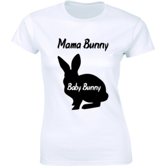 Half It Tops - Cute Mama Bunny Baby Bunny Bunnies Easter T-shirt Half It Tops - Cute Mama Bunny Baby Bunny Bunnies Easter T-shirt